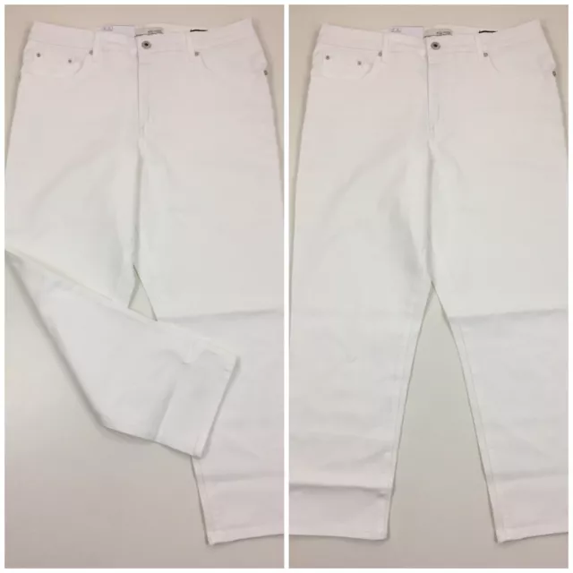 NWT ELLA MOSS White Womens Juniors sz 14/32 High Rise Slim Straight Ankle Jeans