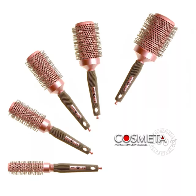 Head Jog Pink Radial Hair Brush, Ionic Plastic & Rubber Handled Brushes