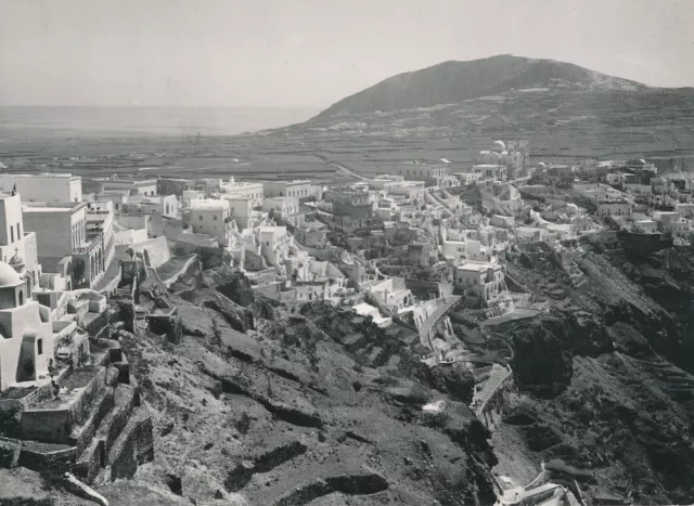 ÎLE DE SANTORIN c. 1950 - Panorama sur Fira Grèce - DIV 9315