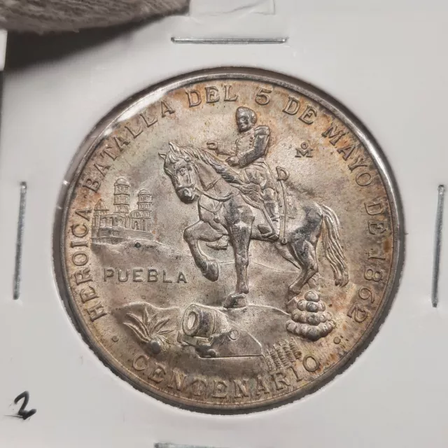 1962 Batalla de Puebla 1862 Silver Medal Grove  800a Mexico