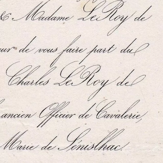 Charles Le Roy De Chavigny Riau Villeneuve-sur-Allier 1856 Marie De Sénislhac