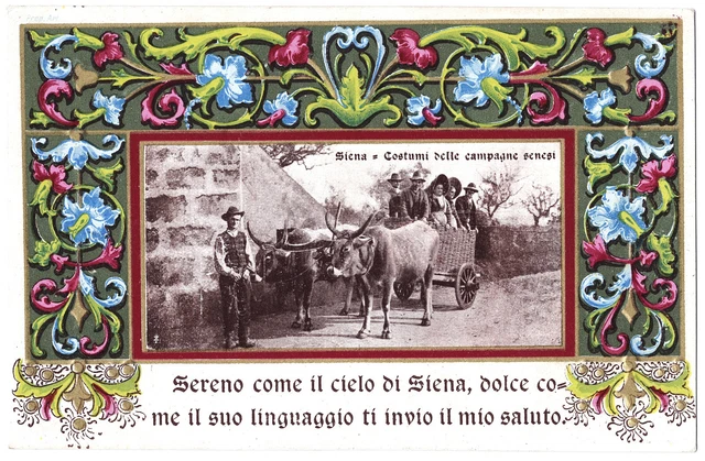 Toscana - Siena - Costumi Campagne Senesi - Cromolito A Rilievo - F.p. - 1900.