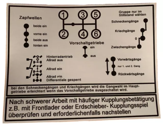 Unimog Schaltschema 421 403 406 416 Großes Getriebe Neu