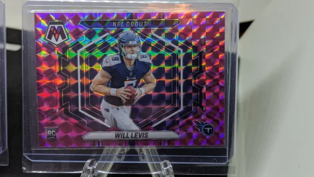 2023 Panini Mosaic  Will Levis 2 NFL Debut Camo Pink Prizms. Both Look Excellent 2