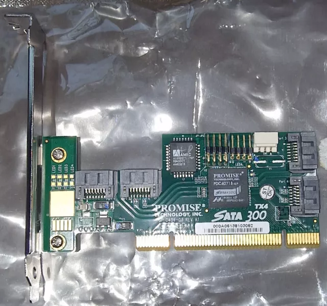 Promise SATA 300 TX4 Quad PCI Controller Card  GP 0434-03 rev A1 - Full Profile