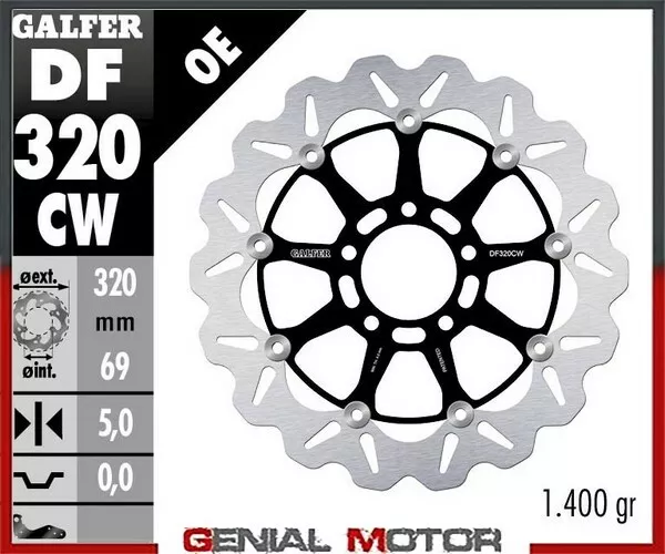 Galfer Front Brake Disc WAVE FLOATING COMPLETE(ALU)320x5mm SUZUKI TL 1000 S 1997