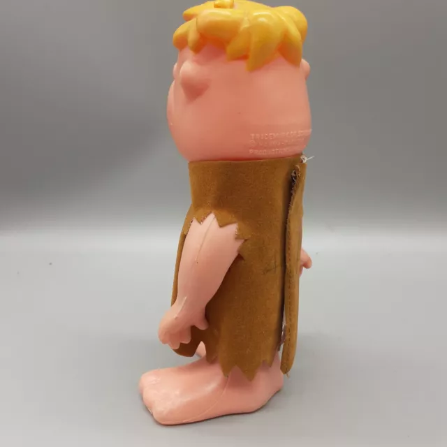 Vintage 1970's Dakin Barney Rubble Plastic Toy with Original Clothing 2