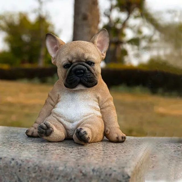 French Bulldog Sculpture Ornament Dog Statue Figurine Outdoor Garden Decor Gift*