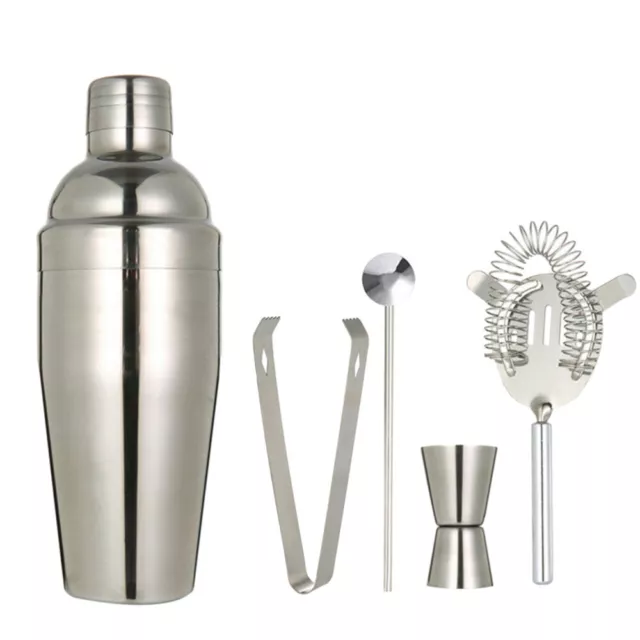 5 Pcs/Set M Stainless Steel Cocktail Shaker Hand Held Mixer Drink Kit