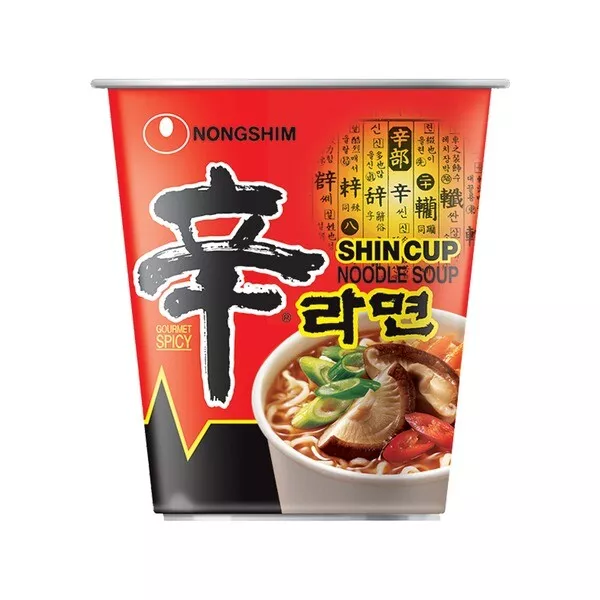 12 x 68g Nong Shim Shin Cup 1 Karton *SCHARF* Instant Nudelsuppe Suppe Korea 2