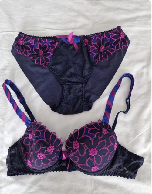 Soutien-Gorge Aubade Plunge 90B - Bas Offerte Taille 3 - Bleu - Occasion Très Bon État