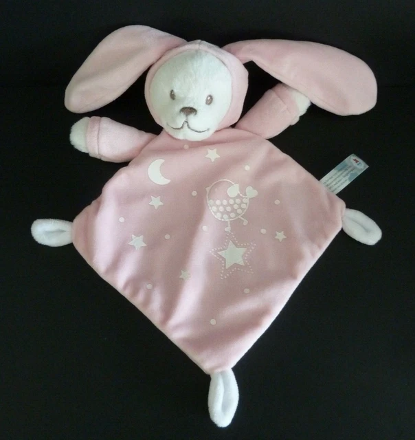 *. Doudou Plat Nicotoy Simba Ours Rose Blanc Etoile Oiseau Capuche Lapin Neuf*