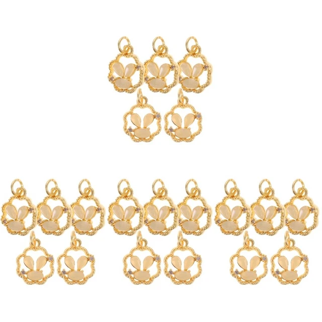 20 Pcs Legierung Jade-Kaninchen-Anhänger Schmuck DIY Zubehör Hase Halskette