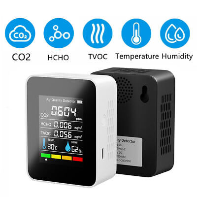 5 In1 Co2 Digital Thermometer Humidity Tester Carbon Dioxide Air Quality Monitor