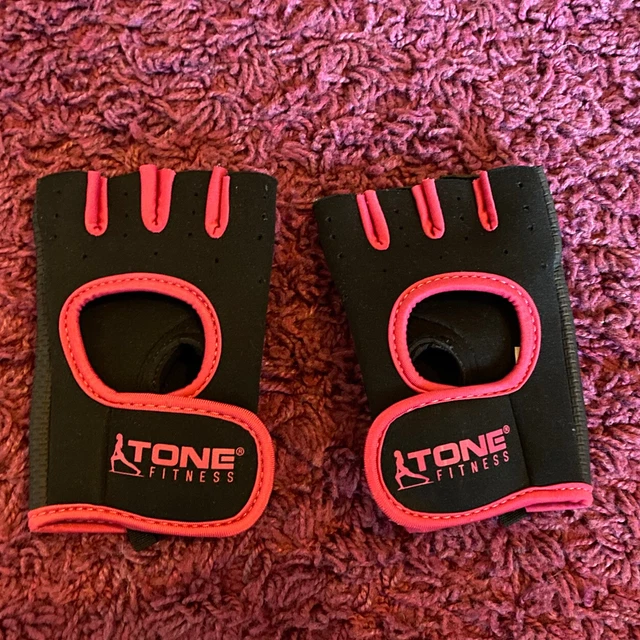 Black & Pink Tone Fitness Gym Weight Lifting Training Exercise Gloves M