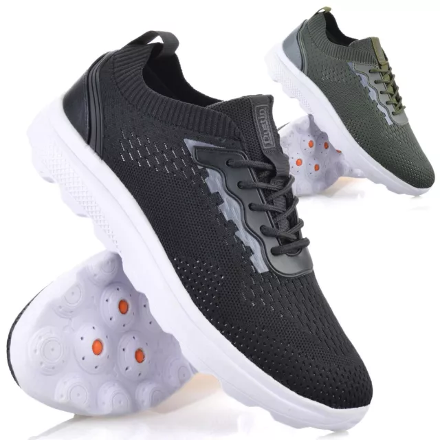 Mens Wide Fit Memory Foam Casual Walking Running Gym Sports Trainers Shoes Size