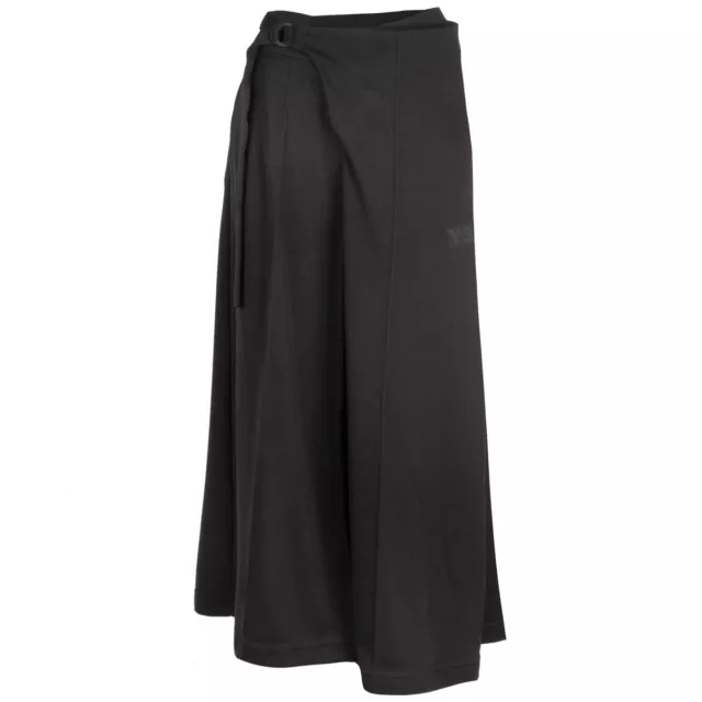 New Y-3 Yohji Yamamoto Black Satin Long Strap Track Skirt