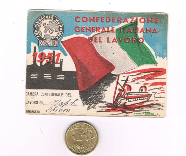 1951 Naples CGIL card complete with stamp stamps signatures