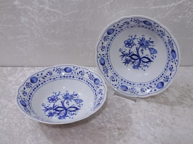 2X DDR Kahla Porcelana Diseño Tazón de Fuente -Zwiebelmuster-23CM - Vintage