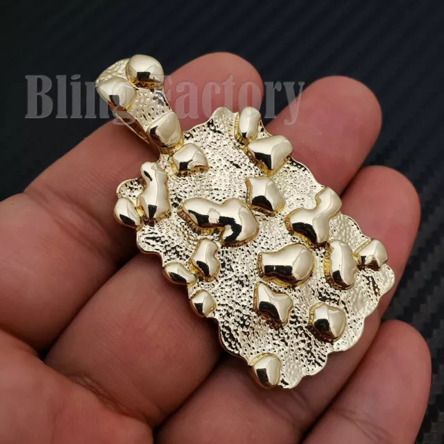 Hip Hop Gold Plated Fashion Golden Nugget Bling Charm Pendant