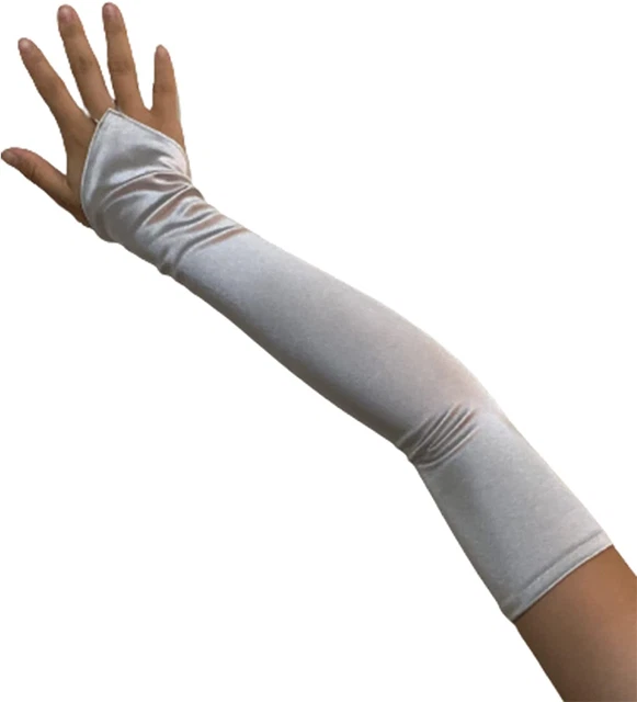 SACASUSA Fingerless 23" Long Bridal Satin Gloves over the Elbow in 20 Colors