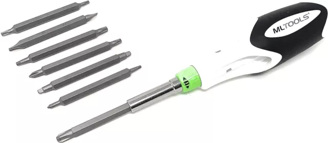 MLTOOLS Gearless Ratcheting Multibit Screwdriver Set RS300 | Made in Canada