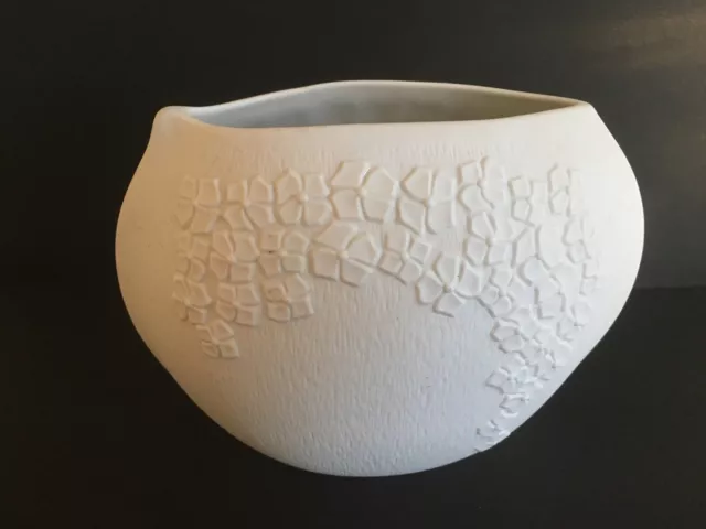 White Hutschenreuther Porcelain Bisque Vase Germany Mid Century