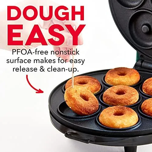 Mini Donut Maker Machine for Kid-Friendly Breakfast, Snacks, Makes 7 Doughnuts 2