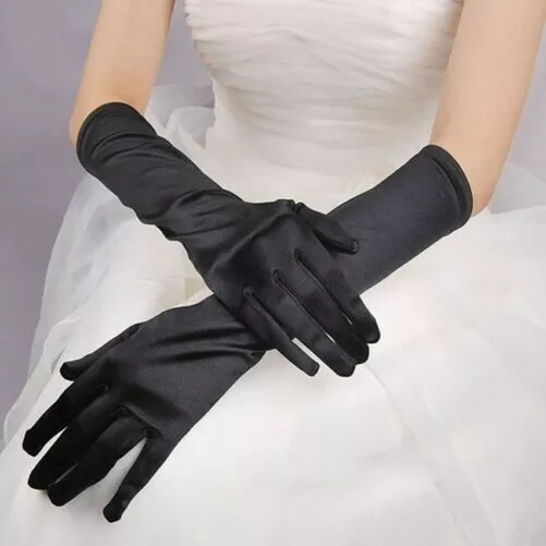 Long Gloves Satin (White, Red, Black, Pink, Blue Marriage Opera
