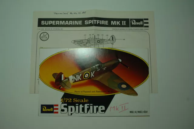 1/72ème PLAN DE MONTAGE POUR SUPERMARINE SPITFIRE MK II  -  pour kit REVELL 0389