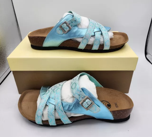 euroWellness Balance Magnolia Turquoise Blue Orthopedic Sandals Shoes sz 8 NEW
