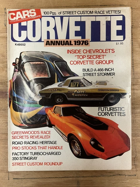 CARS MAGAZINE - 1976 Annual - CORVETTE - Factory Turbocharged 350 Stingray ++