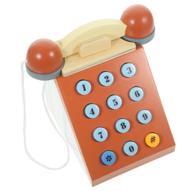 Jouet de téléphone en bois, petit jouet de téléphone de Style Vintage pour