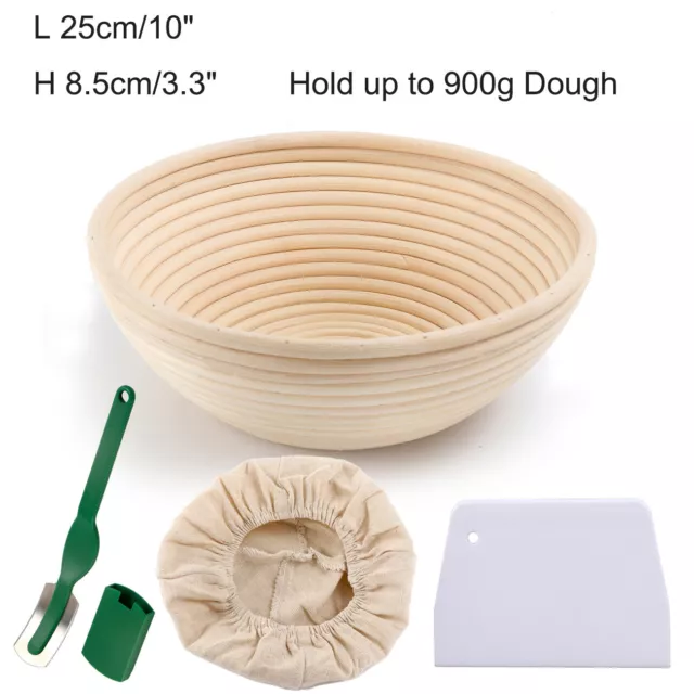 25cm Round Bread Proofing Basket Set Bannetons Baking Mold Fermenation Basket