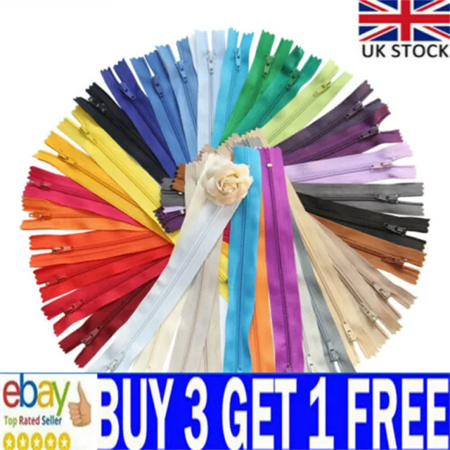 100 Pcs 9 Inch Nylon Coil Zippers Bulk for Tailor Sewing Crafts Mixed Color SZ