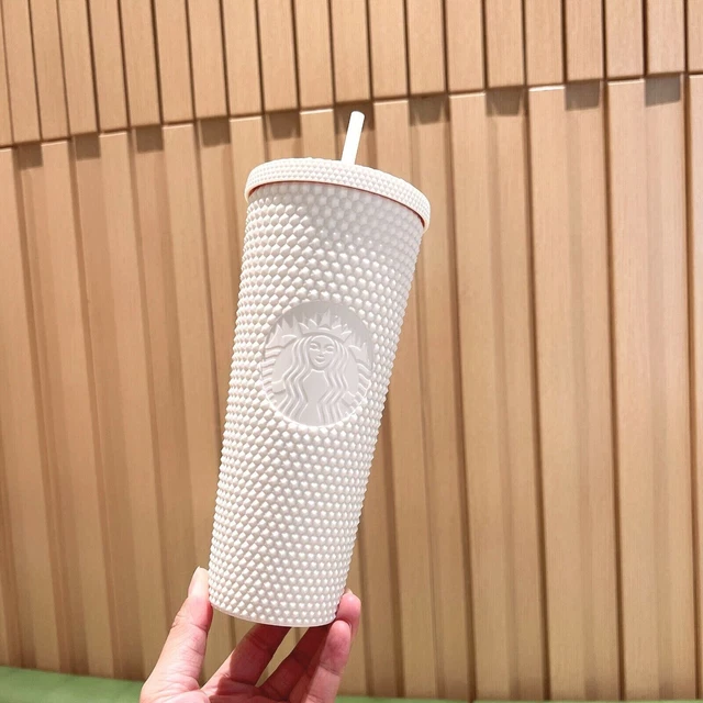 New China Starbucks 2022 Summer Matte White Studded 24oz Tumbler Straw Cup