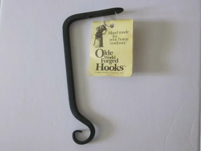 Old World Forged Hooks Wrought Iron # 89406 6" Straight Hook Log Cabin Rustic