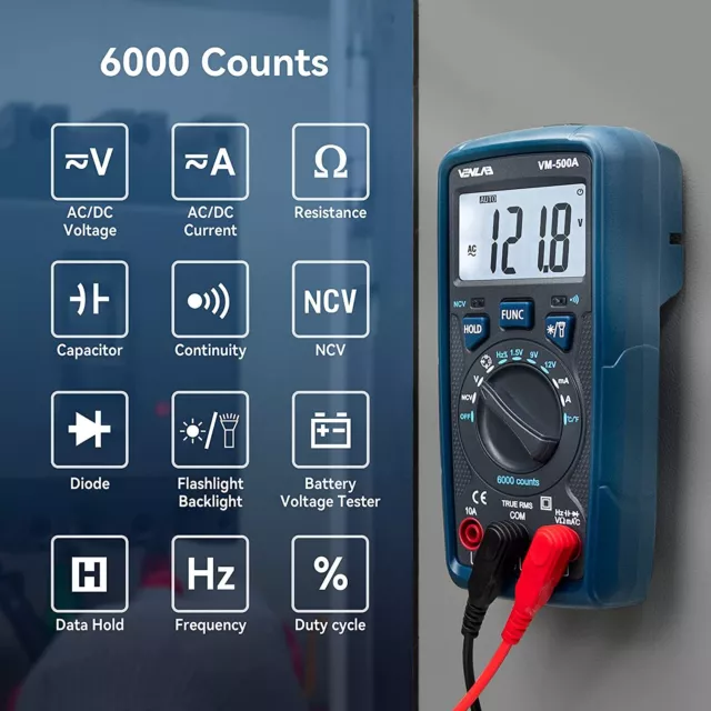 Digital Multimeter Messgerät AC DC LCD Strommesser Strom Voltmeter Amperemeter