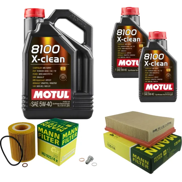 MANN Inspektionspaket 7 L MOTUL 8100 X-CLEAN 5W-40 für BMW 7er 728i iL