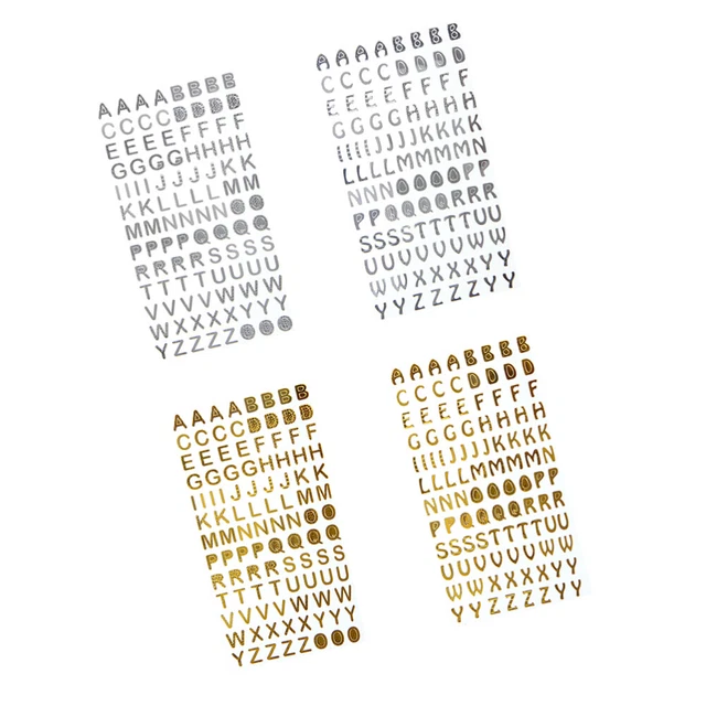 YZROHYI 208 Stück Klebebuchstaben Vintage - Bunte Alphabet Aufkleber Selbstklebend