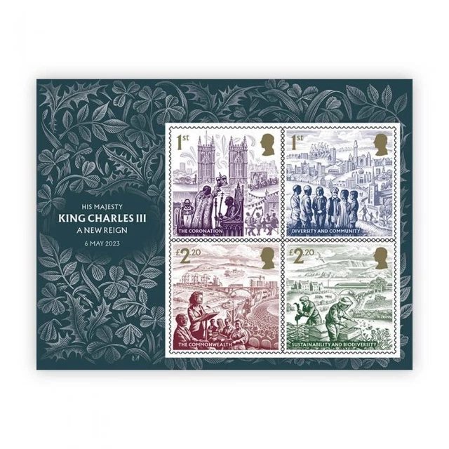 KING CHARLES III A New Reign Miniature Sheet 4 Stamps 6 May 2023