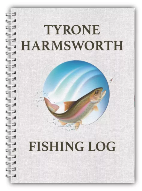 NEW A5 PERSONALISED FISHING LOG BOOK DIARY PLANNER DAD GRANDAD HOBBY GIFT 05