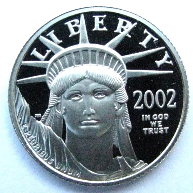 2002 W $25 Platinum DCAM Proof, Statue of Liberty, Low Mintage, No Outer Box/COA