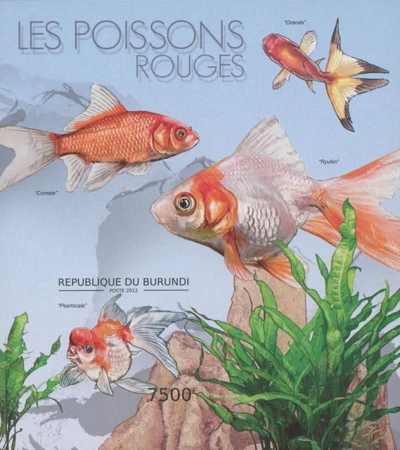 Poisonous fish Ocean Life Imp. Souvenir Sheet of 4 Stamps MNH