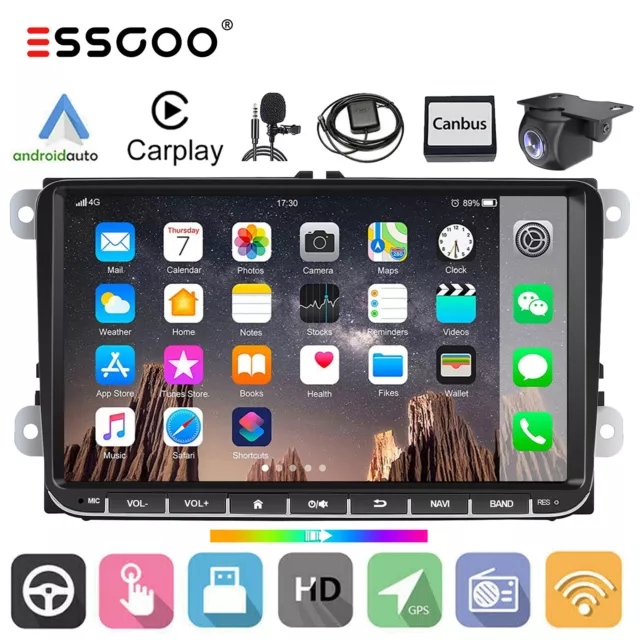 9" Autoradio Android 13 32G Carplay GPS WIFI RDS Pour VW GOLF 5 6 Caddy Polo EOS