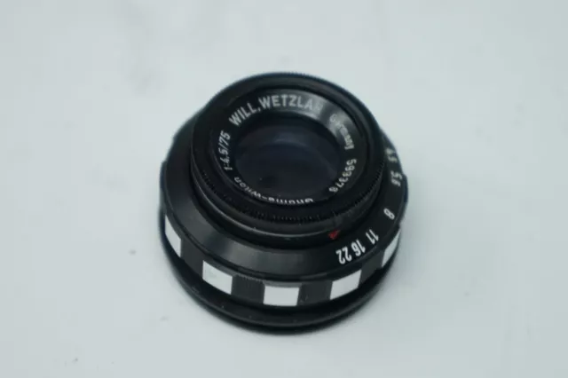 Will Wetzlar 75mm F4.5 Gnome Wilon enlarging lens