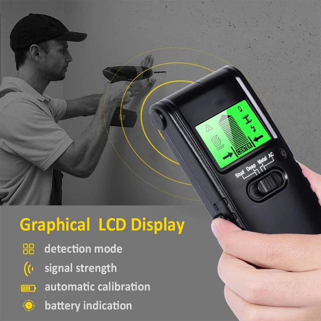 "4-in-1 Electric Wall Scanner with LCD Display - Stud Finder, Wood Detector, AC