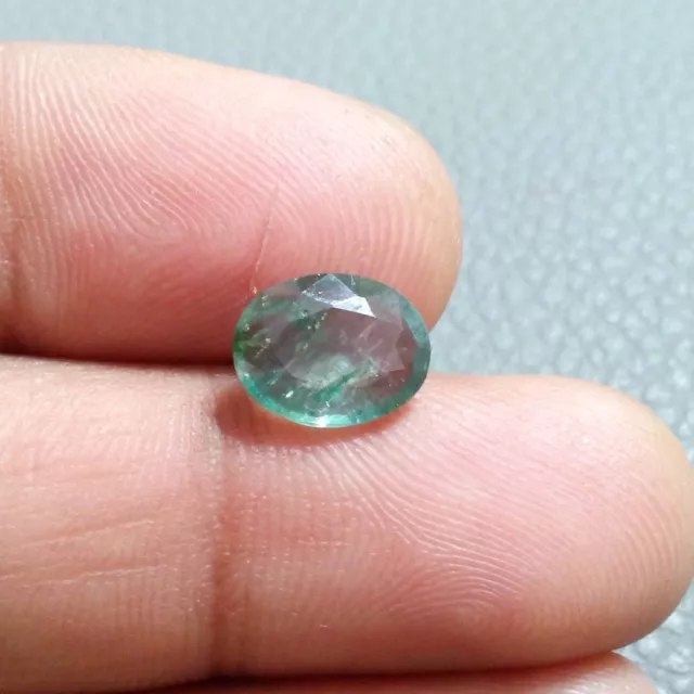 Outstanding Zambian Emerald Awesome Green Oval Shape 2.05 Crt Faceted Gemstone