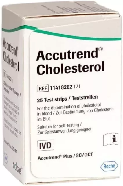 Accutrend Cholesterol Test Strips x25 for Accutrend Plus (Exp Nov 24)