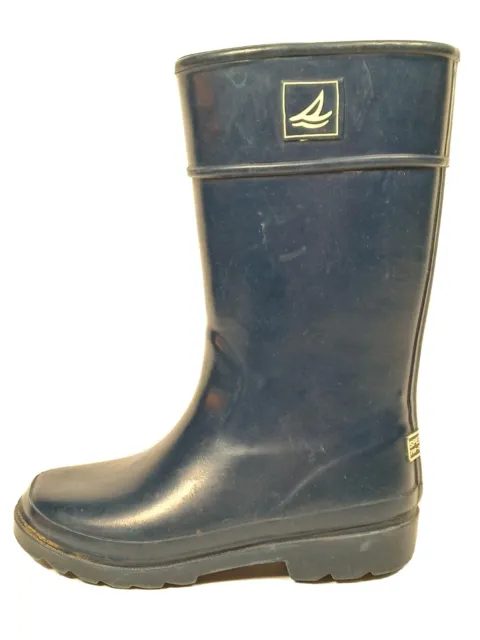 Sperry Top-Sider Boys Pelican Navy Waterproof Rubber Rain Boots Size 13 Good